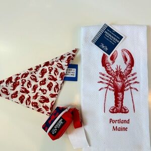 Maine Lobster items- hand towel, doggy bag, bandana